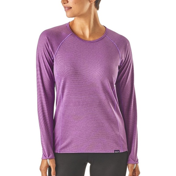 Patagonia Women's Capilene Midweight Crew Size Small Ikat Purple Baselayer.  3 - Picture 1 of 6